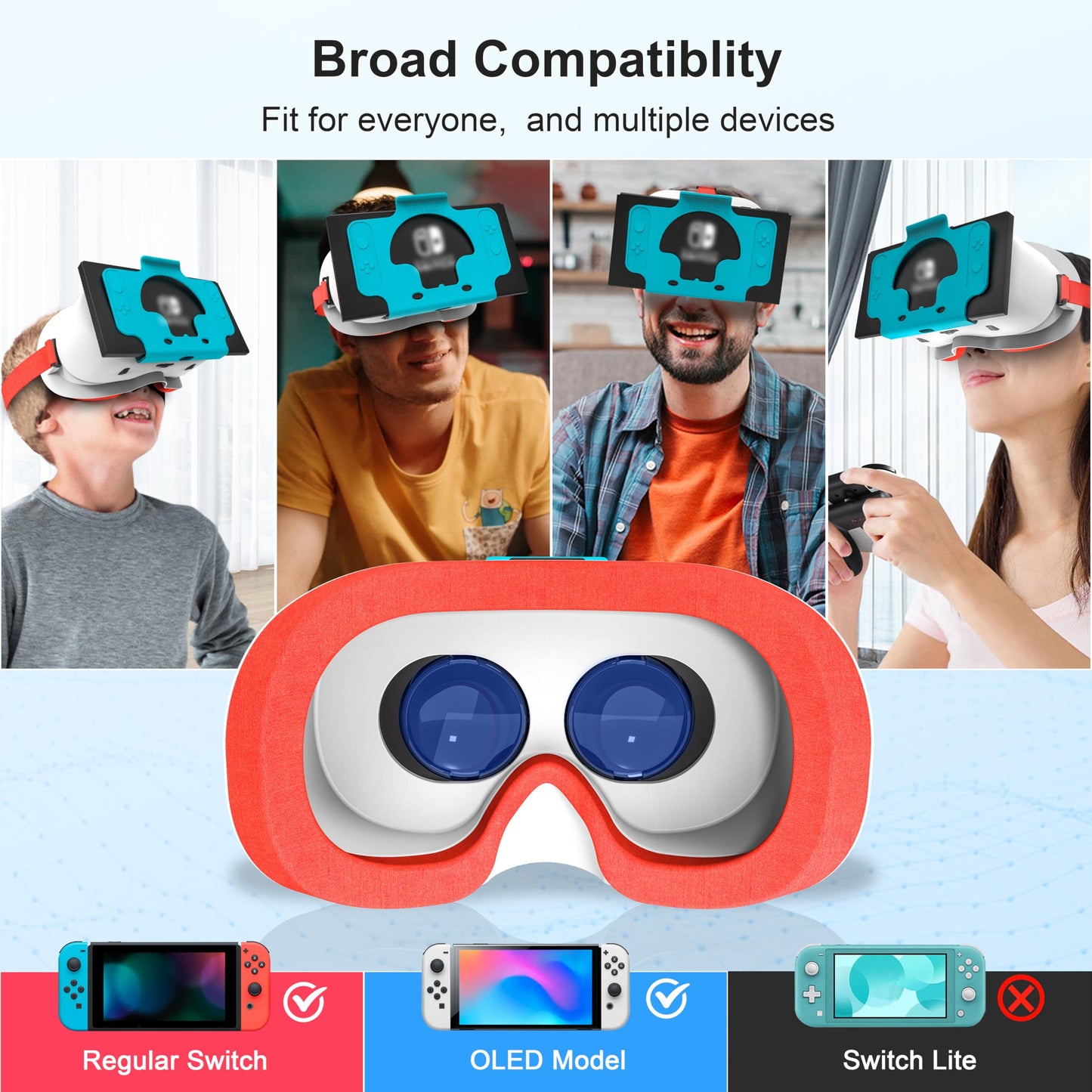 DEVASO VR headset for Nintendo Switch/Switch OLED with adjustable HD lenses, 3D VR (Virtual Reality) headset gaming accessory set, Switch VR Labo goggles, cool stuff for teenage boys.