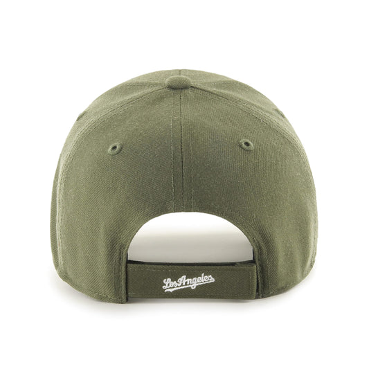 47 MLB Los Angeles Dodgers MVP Unisex Baseball Cap, Adjustable, High-Quality Design, White Logo, Sandalwood Green.