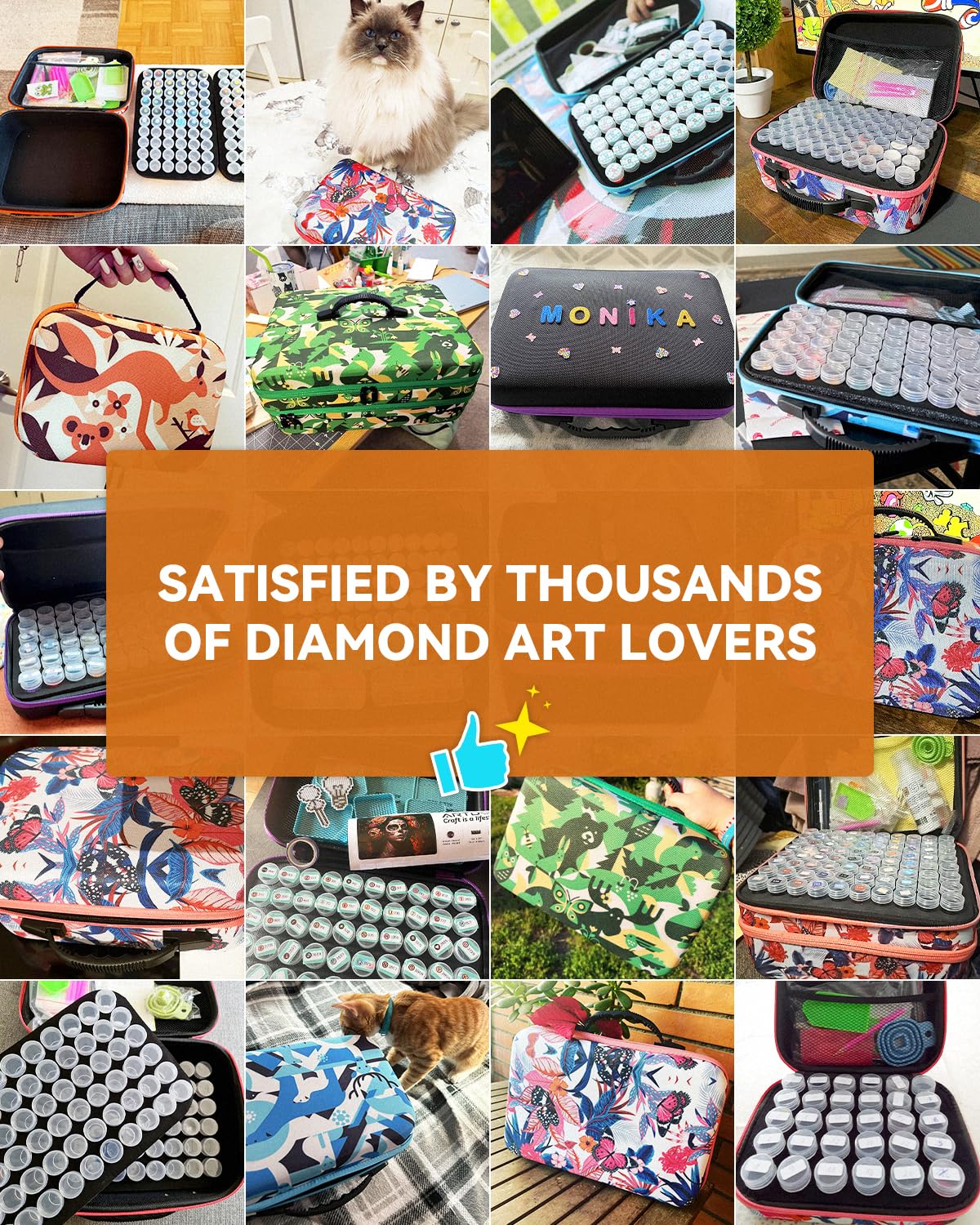 ARTDOT 5D Diamond Painting Accessories Boxes, 120 Pieces Diamond Painting Storage Box with Case Funnel Stickers (Australia)