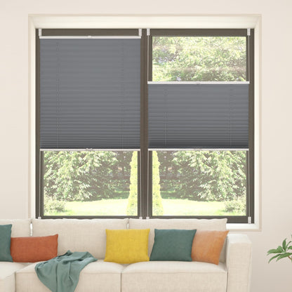 All-in-one pleated blinds without drilling, Klemmfix anthracite 40x180cm (WxH), pleated roller blind with clamp holder, blinds for windows and doors, privacy and sun protection.