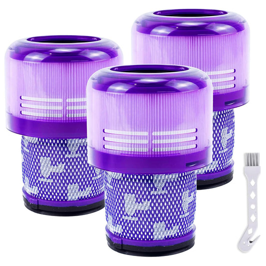 3 filters for Dyson V11 V15 SV14 SV17 SV22 Detect Animal Absolute Extra Pro Torque Drive cordless vacuum, replacing #970013-02.