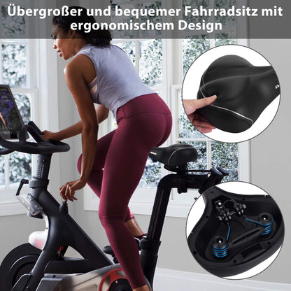 DAWAY C40i Oversized Comfortable Bike Seat City - Extra Soft Foam Padded Bicycle Saddle for Women Men Seniors, Universal Replacement Bike Seat for Exercise Bike, MTB, Ebike, City Bike, Road Bike