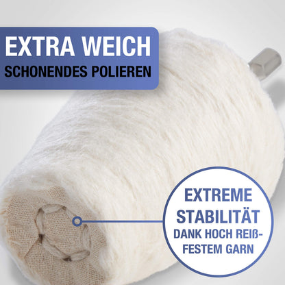 SCAZANA® polish attachment for cordless drill - Includes high-quality hex shank - Gentle polishing pads for drill machine - 6-piece polishing attachment with convenient storage bag.