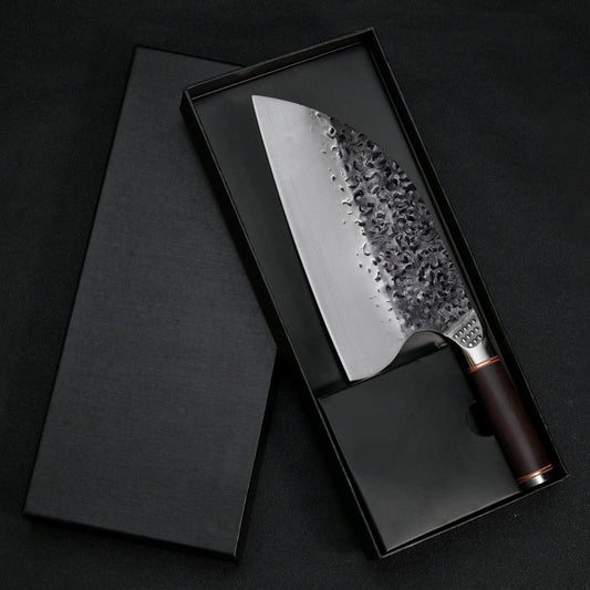 Promithi kitchen knife, chef knife, Santoku knife, utility knife, household knife, silver and black, stainless steel, 12 inches, 7.8 inches, 3.6 inches, 511 grams, forged, dishwasher-safe: No