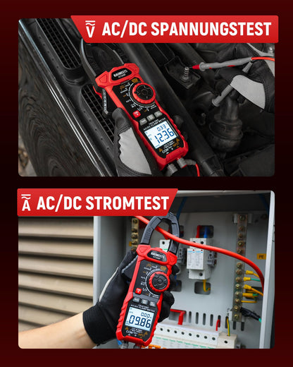 KAIWEETS 1000A AC/DC Current Clamp Meter, 6000 Count Current Measurement Clamp Meter, VFD and LoZ mode, Upgraded Black and White Screen, AC/DC, Resistance, Capacitance, Inrush Current Measurement