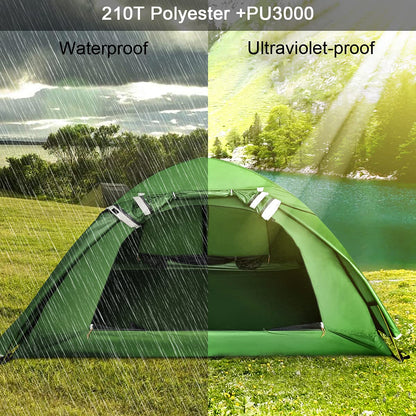RYACO Tent 2-3 Person Camping Tent, 2 Doors Waterproof & Windproof 3-4 Season Ultralight Tents for Adult Camping, Backpacking, and Outdoor Hiking Gear