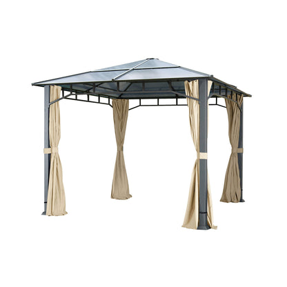 TOOLPORT 4 side walls for garden pavilion Sunset Deluxe 3x3 m - Polyester approx. 180 g/m² - with zipper - Champagne