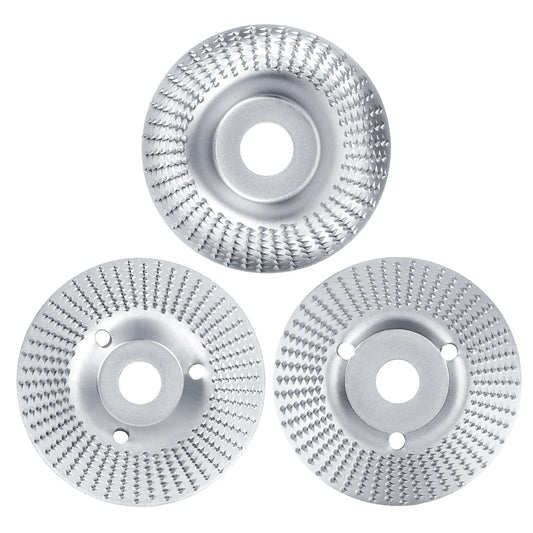 3 pieces of wood sanding discs for angle grinder - grinding discs, woodworking tools for carving and sanding wood, softwood, hardwood (silver)