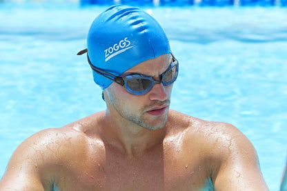 Zoggs Predator Swim Goggles Adult, Men and Women - UV Protection, Anti-Fog, Comfortable Fit & Easy Adjustable Straps Smoke Lens, Blue/Black, Regular