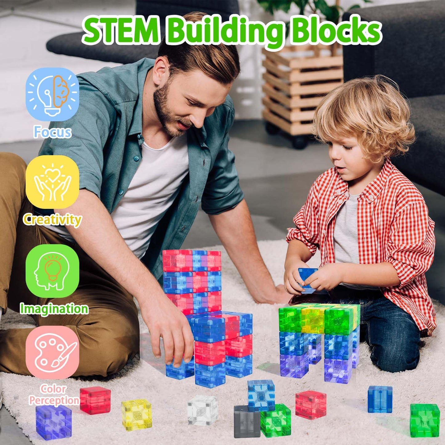 Apluses Clear Style - Magnetic Building Blocks, Magnet Tile Toy, suitable for children aged 3 and up, creative outdoor learning toy (32 pieces)