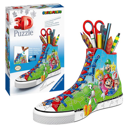 Ravensburger 3D Puzzle 11267 - Sneaker Super Mario - practical pen holder - desk organizer for big and little fans of the Italian plumber - for ages 8 and up