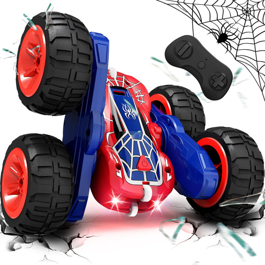 Tecnock 2025 Remote Control Car with 2.4 GHz Remote Control 360° Flip Stunts Rc Car Monster Truck with Colorful Lights for Ages 6-12 Outdoor Toy Gift for Young Children