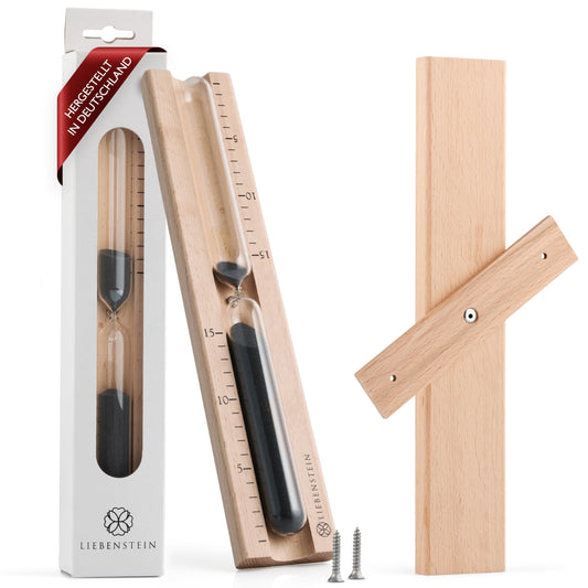Liebenstein® Sauna Hourglass - Made in Germany - High precision sauna accessory made from beech wood - 15 minute time measurement - easy assembly including mounting material