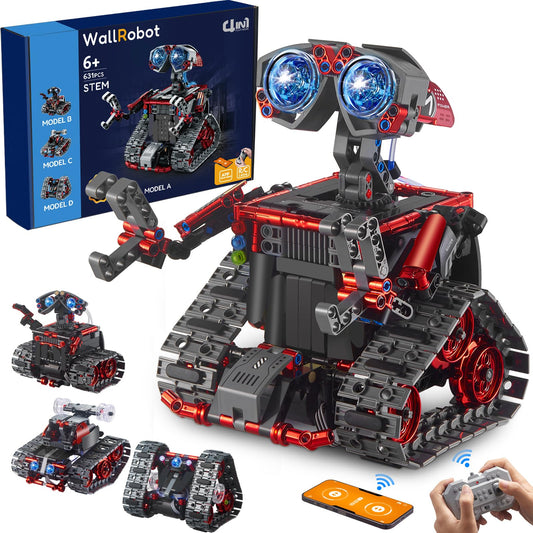 VEPOWER Technology Robot Boys Building Toy, 4 in 1 App & Remote Control Programmable Robotic Set Toy, Creative Gift for Kids 6-12+ (560 Pieces)