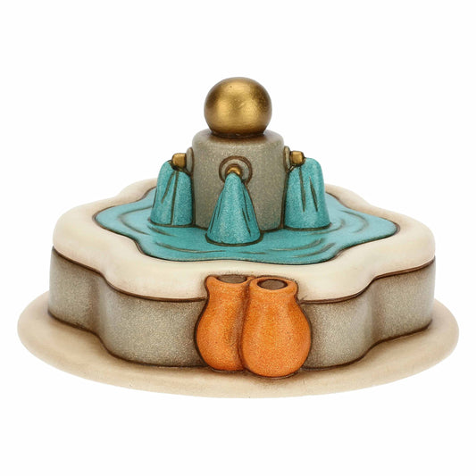 THUN - Nativity 2022 - Nativity Figure Fountain made of hand-decorated ceramic - Classic Nativity Line - 12 x 12 x 7 cm H