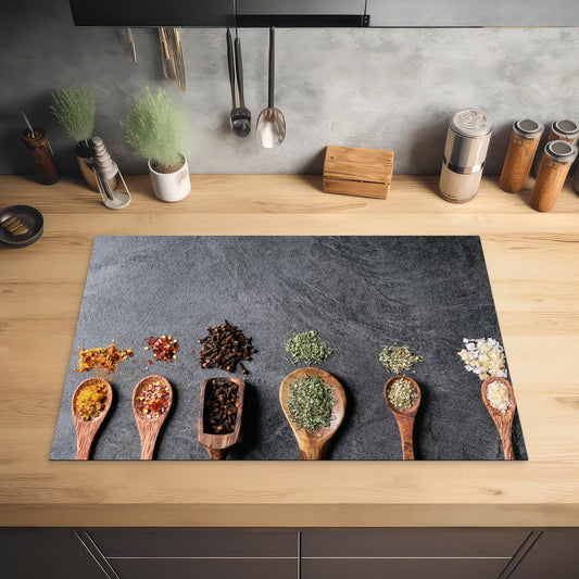 MuchoWow stove cover glass ceramic hob splash protection kitchen induction stove cover induction hob ceramic hob cover printed motif coffee 78x52