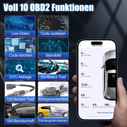 XTOOL AD20 Pro OBD2 diagnostic tool car scanner All System Scan, OBD2 code reader with DTC definition, Oil reset, 13+ languages, voltage detection, lifelong free updates, for iOS and Android.