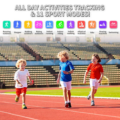 HOFIT Fitness Tracker Kids Watch with Pedometer, Heart Rate and Sleep Monitor, IP68 Waterproof, Activity Tracker with 2 Bands, Gifts for Boys and Girls.