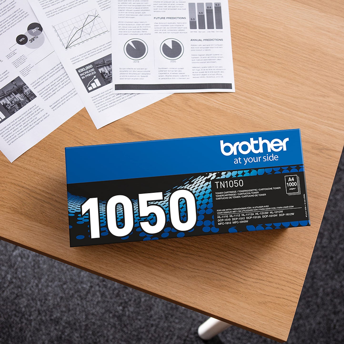 Brother Toner TN-1050 TN1050 Original Black 1000 Pages Standard Yield