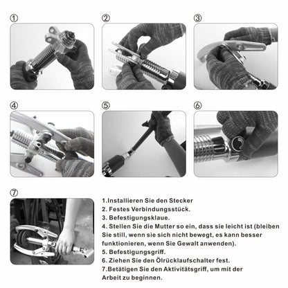 AMZCNC Hydraulic Bearing Puller Integral 10T Hydraulic Puller Kit Crankshaft Pulley Puller Suitable for Hubs/Flanges/Gears/Bearings (10 Ton Pulling Force)
