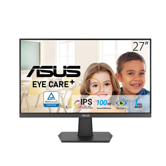 ASUS Eye Care VA27EHF - 27 inch Full HD monitor - Frameless, Flicker-Free, Blue Light Filter, Adaptive-Sync - 1ms MPRT, 100 Hz, 16:9 IPS panel, 1920x1080 - HDMI