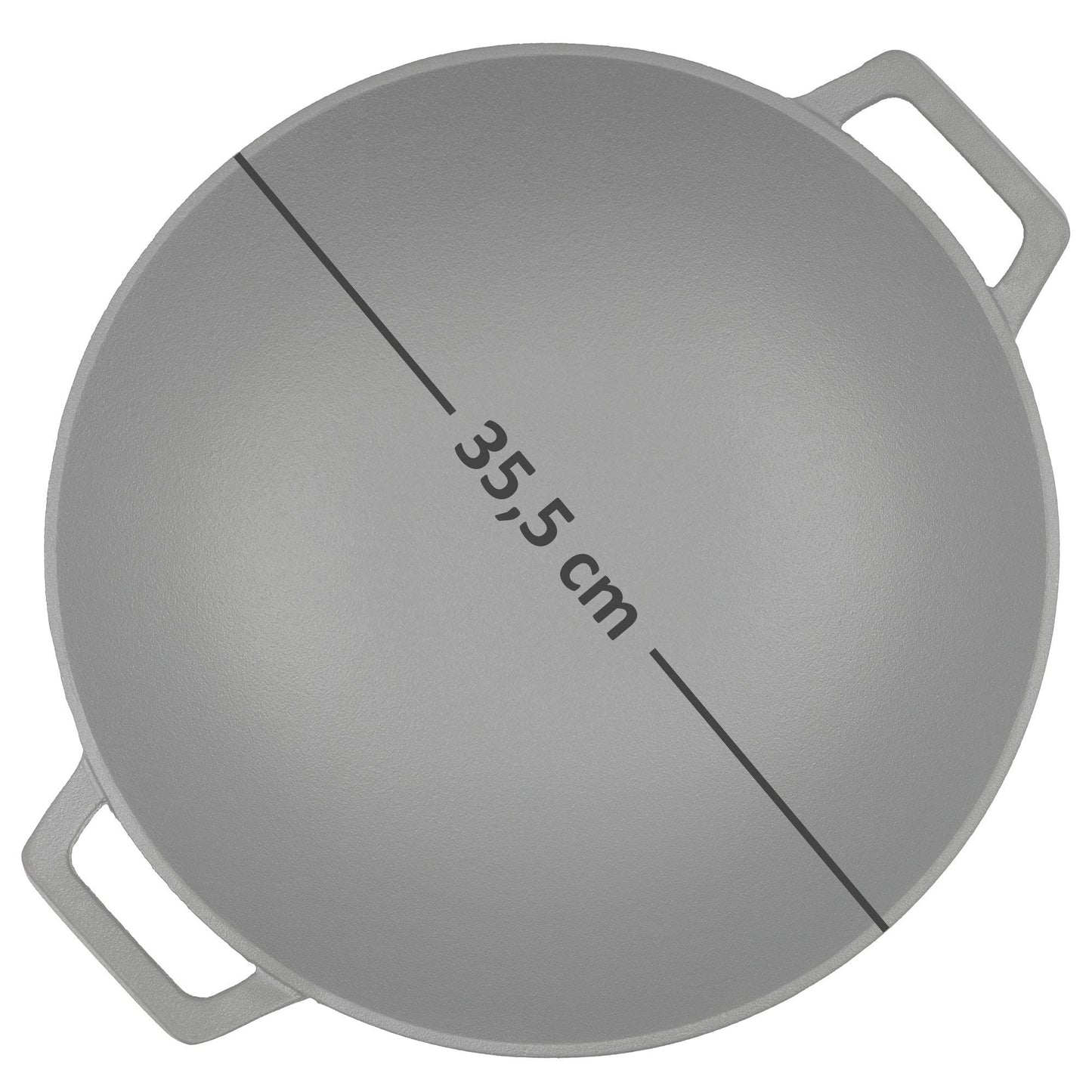 BBQ-Toro Cast Iron Wok Pan Ø 35.5 cm | Pre-seasoned | Flat bottom wok | Cast iron pan for gas grill and electric stove | Induction compatible, thermoresistant.