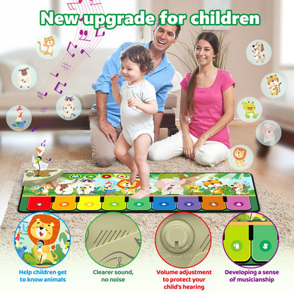 Rodzon 63301 Baby Toy for 1 Year Old, Music Mat for Children with 19 Songs and 10 Animals, Kids Toy for 1 2 3 Years Piano Mat Gift for Girls Boys Christmas Birthday