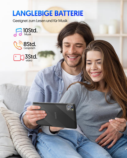 7-inch BAKEN tablet, Android 14 tablet with 8GB RAM+64GB ROM, 1TB expansion, Octa-Core processor tablet PC, 600 x 1024 IPS HD screen, 3500mAh battery, dual camera, WiFi (Black).