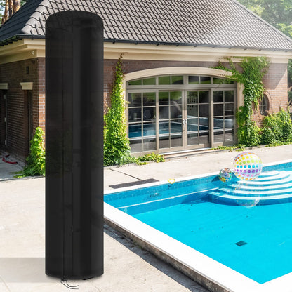 Fenghome cover for solar shower, waterproof and windproof garden shower cover for outdoor 420D shower with UV coating - Black (220x67cm)