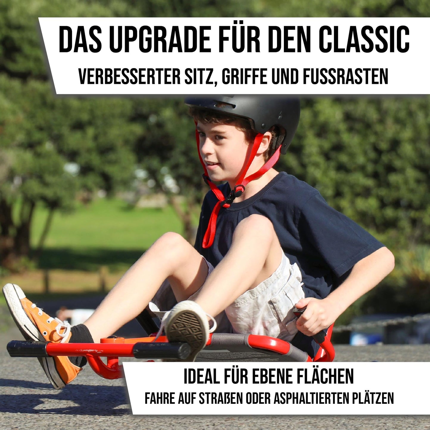 EzyRoller Classic X children's vehicle for kids aged 4 to 14 years old. Three-wheel trike scooter, fun ride for kids.