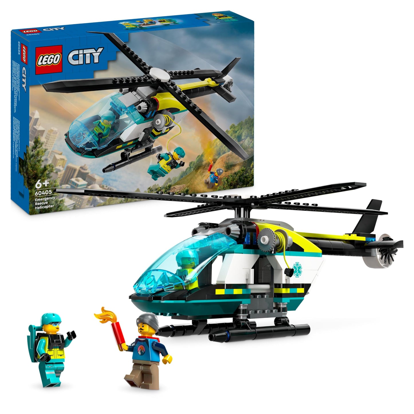 LEGO City Police Truck with Lab, Police Set with Quad and Truck Toy for Kids & City Rescue Helicopter, Helicopter Toy for Kids