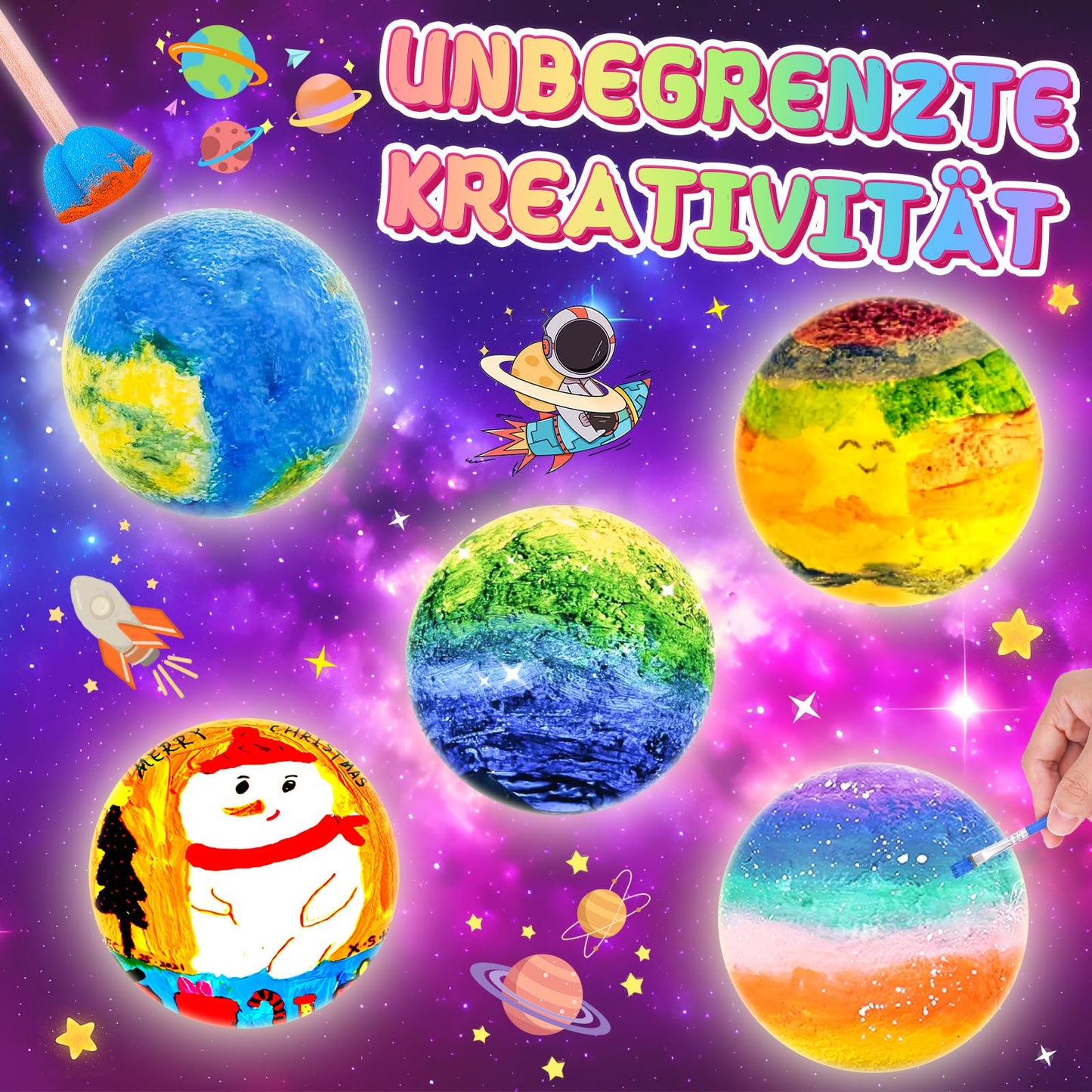 Craft set for children aged 6-10: girls gifts for 7-11 year old girls Crafting for girls aged 8-11 Night light children's toy for 5-12 year olds, boy Funny birthday gift Moon lamp Painting set