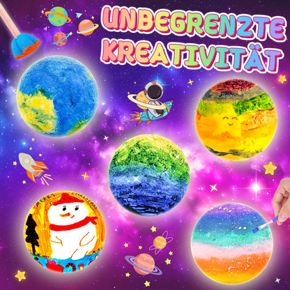Craft set for children aged 6-10: girls gifts for 7-11 year old girls Crafting for girls aged 8-11 Night light children's toy for 5-12 year olds, boy Funny birthday gift Moon lamp Painting set