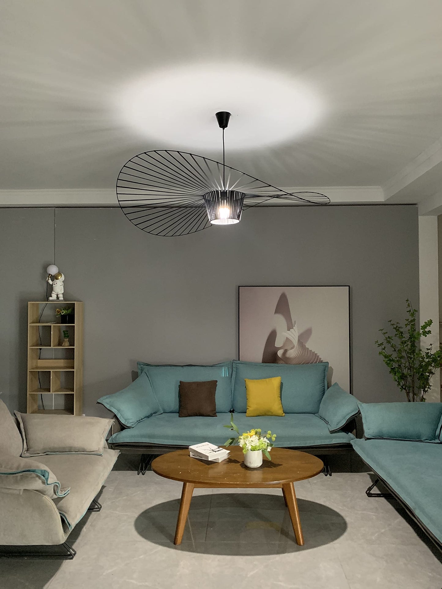 CHNB® Vertigo Lamp Black 100CM Modern Vintage Pendant Light Hanging Pendant Lamp Suitable for Dining Table Living Room Bedroom Chandelier Lamps (Φ 100 CM)