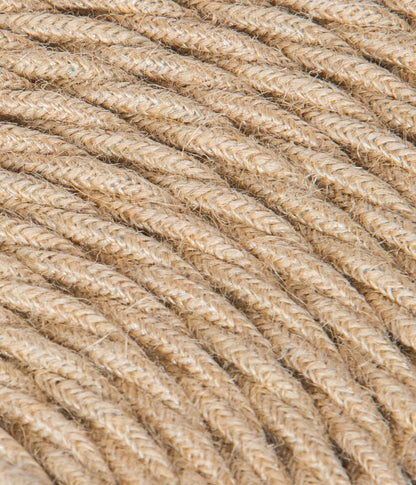 Textile cable for lamp, fabric-covered 3-core cable (3x0.75mm²) - Jute. Made in Italy (10 meters)