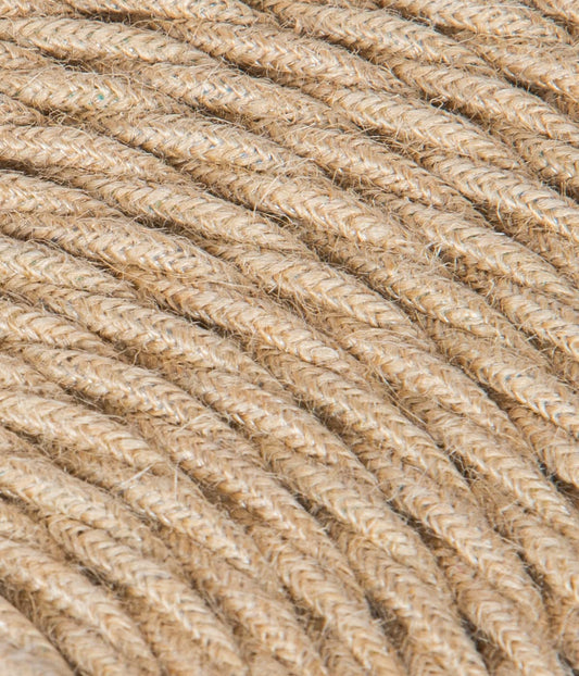 Textile cable for lamp, fabric-covered 3-core cable (3x0.75mm²) - Jute. Made in Italy (10 meters)