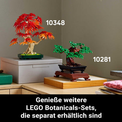 LEGO Botanicals Japanese Red Maple - Bonsai Tree - Artificial plant set with red & orange leaves, plus pot - Home Decor - Gift idea for adults - 10348
