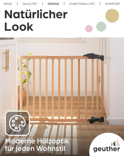 Geuther 2714 Swivel Safety Gate Fit: 68 cm - 102 cm Door gate without drilling Safety lock barrier-free Can be opened in 2 directions Eco baby gate