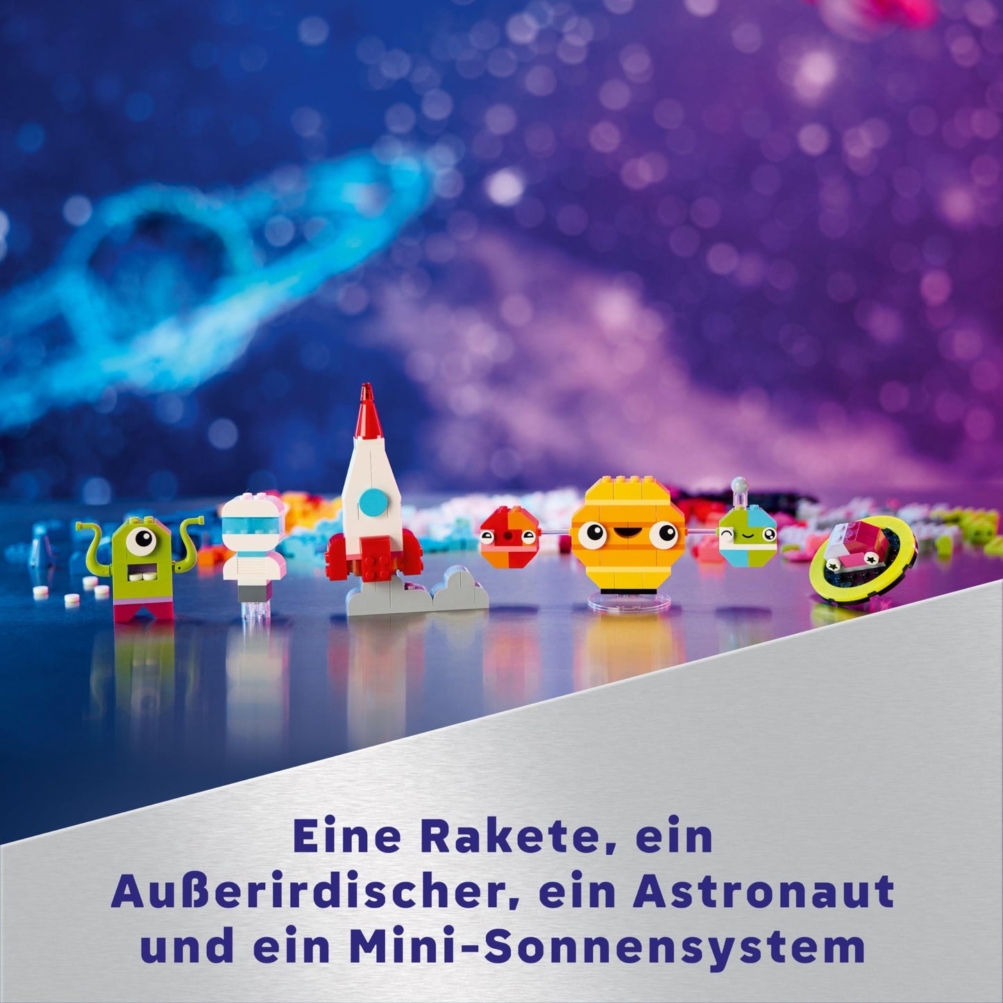 LEGO Classic Creative Space Planets, buildable solar system model for kids, space toy with rocket, spaceship, planets, and alien, gift for children, boys and girls ages 5 and up 11037.