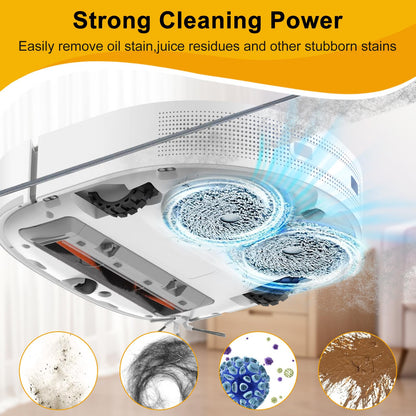 Chuancheng 15Pcs Accessory Kit Replacement for Xiaomi Dreame W10/W10 Pro Robot Vacuum, 1 Main Roller Brush, 6 Side Brushes, 4 Filters, 2 Mopping Pads, 2 Mop Holders