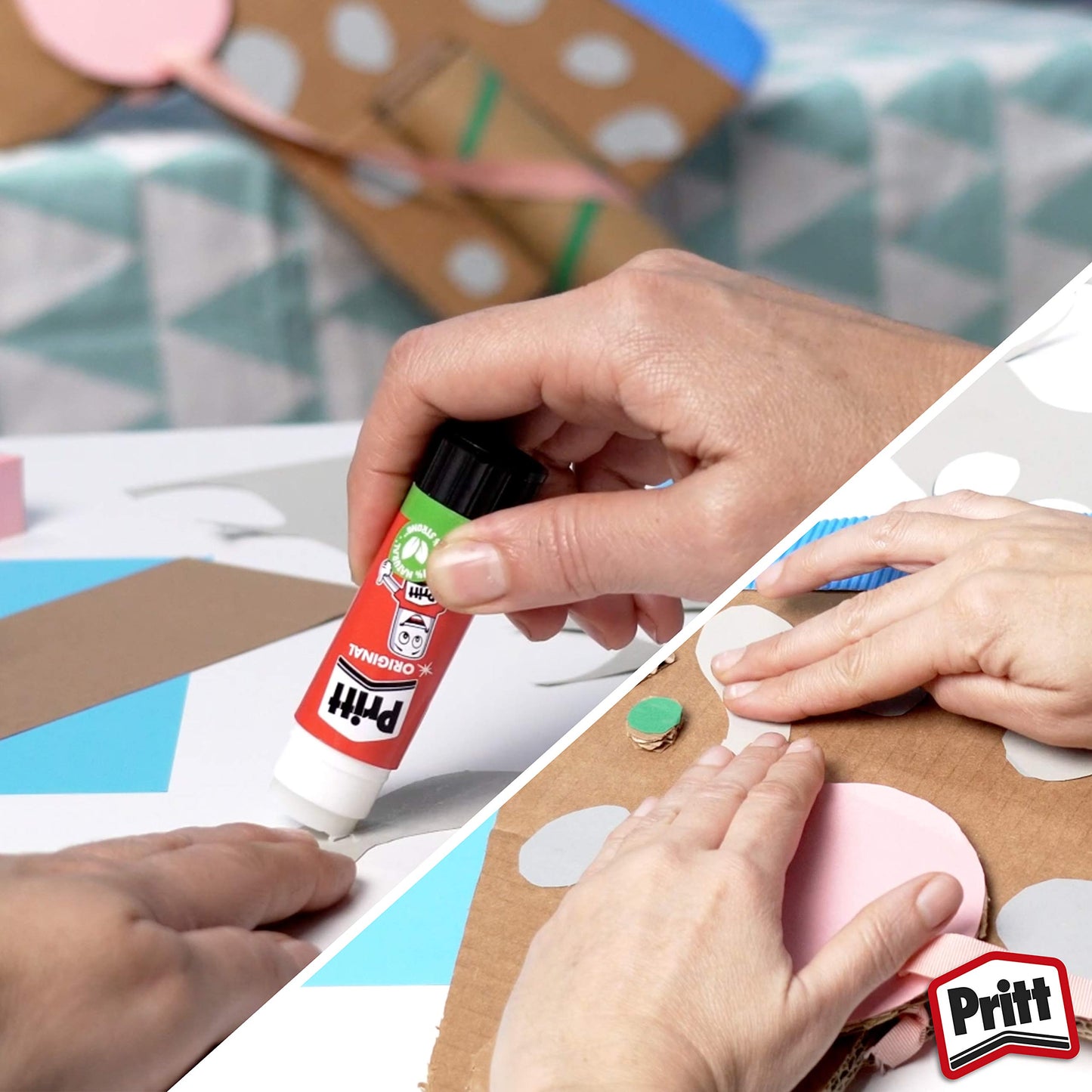 Pritt glue stick, safe and child-friendly adhesive for arts and crafts, strong glue for school & office supplies, 24x22g Pritt stick.