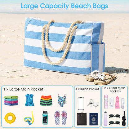 oscaurt beach bag big sauna bag travel bag tote bag beach bag with zipper shopper bag women beach bag XXL family shopping bag shoulder bag.
