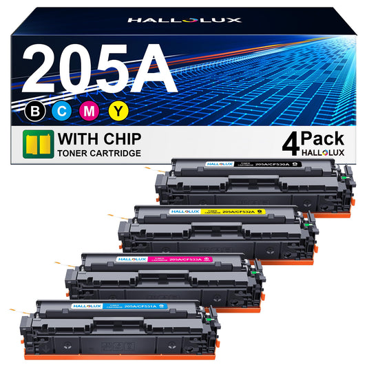 HP 205A Toner - Compatible for HP MFP M181fw, Color Laserjet Pro MFP M180n (Black, Cyan, Yellow, Magenta, 4-pack)