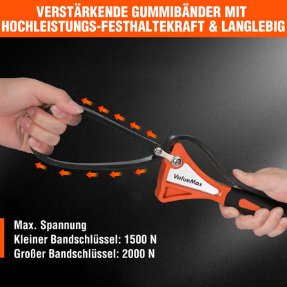 ValueMax 2-pc. band wrench set rubber pipe wrench 460mm&630mm adjustable oil filter band wrench set, universal oil filter wrench for bottle, sink, oil filter, shower heads, glass opener