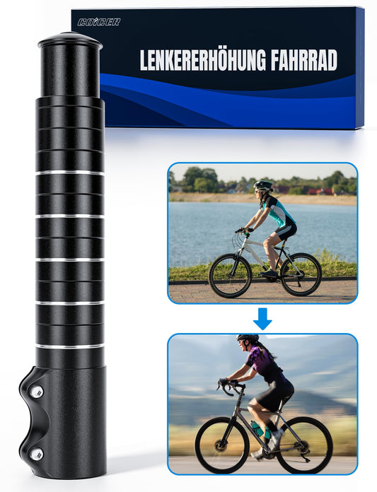 COICER Handlebar Riser Bike, Stem 28.6mm/21 × 2.86cm, Bicycle Handlebar Extension for Riding Health, Handlebar Extension Aluminum for MTB, Road Bike, City Bikes