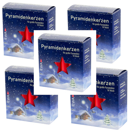 Jeka/EWA - Pyramid candles for large pyramids Size 17.2x105mm 18 pieces/pack (90, red)