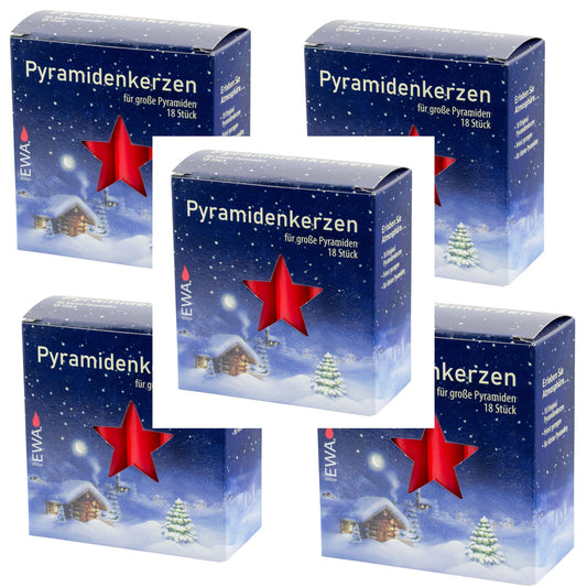 Jeka/EWA - Pyramid candles for large pyramids Size 17.2x105mm 18 pieces/pack (90, red)