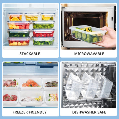 Hibisaws 12-piece food storage containers with lids are perfect for meal prep. They are freezer-safe, BPA-free, and 100% airtight. The set includes 6 x 1L and 6 x 0.5L containers, making it versatile for all your food storage needs.