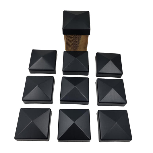 10 pieces fence post cap 90 mm pyramid cover cap anthracite for posts 9 x 9 cm (UV stabilized/Made in Germany)