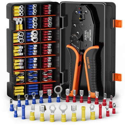 SOMELINE Crimping Tool Terminal Set, 26 Types [0.34-6mm²], Terminal Tool Set, Terminal Crimping Tool, for Cable Terminals Crimping, Premium Crimping Tools, Crimp Tool, Press Tool, Terminal Tool Set